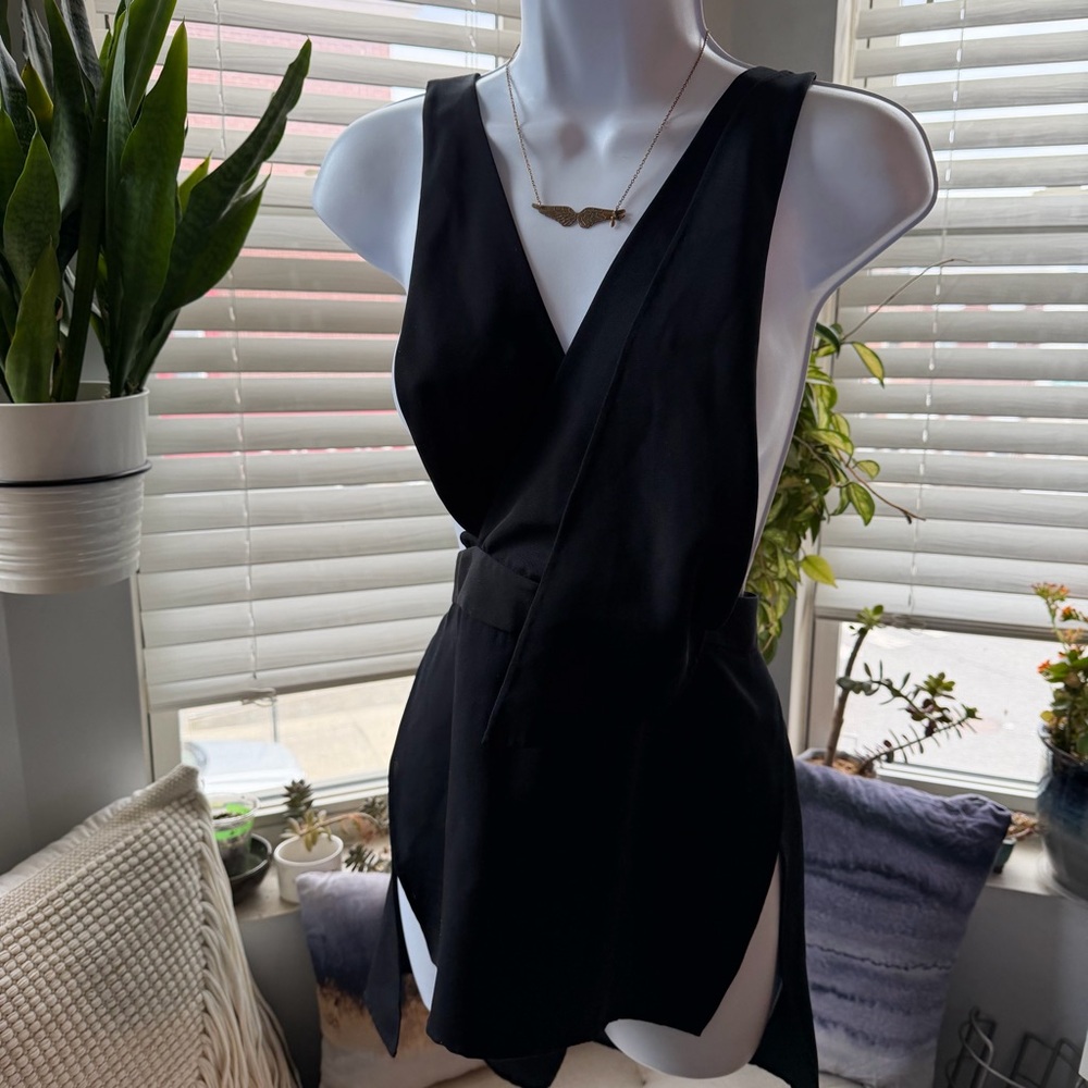 3.1 Phillip Lim Silk Apron Top Black Size 0